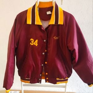 Vintage Rare Varsity Jacket Burgundy Gannon Baseball Men Sz M